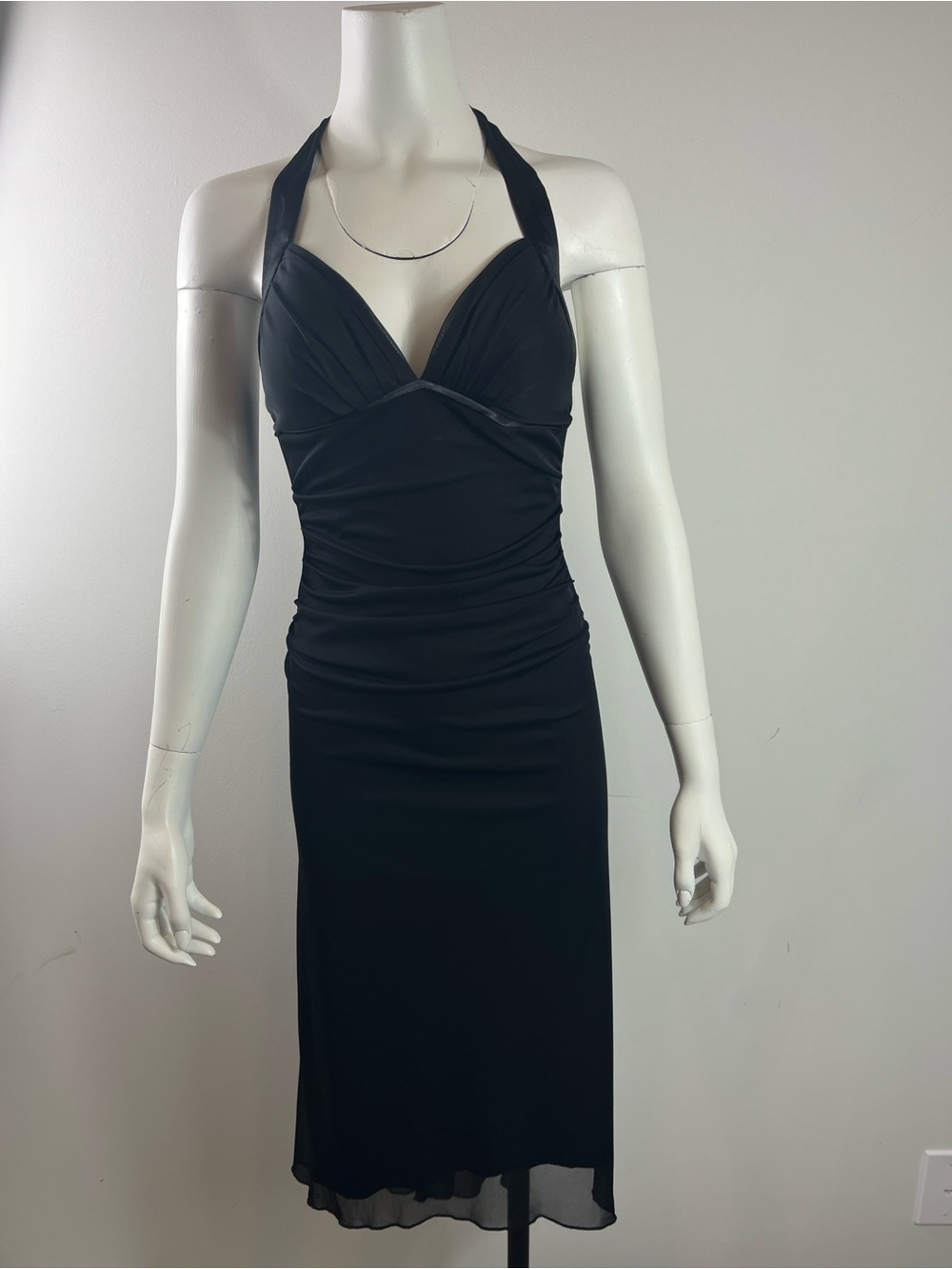 Ruby Rox Black One-Shoulder Halter Midi Dress